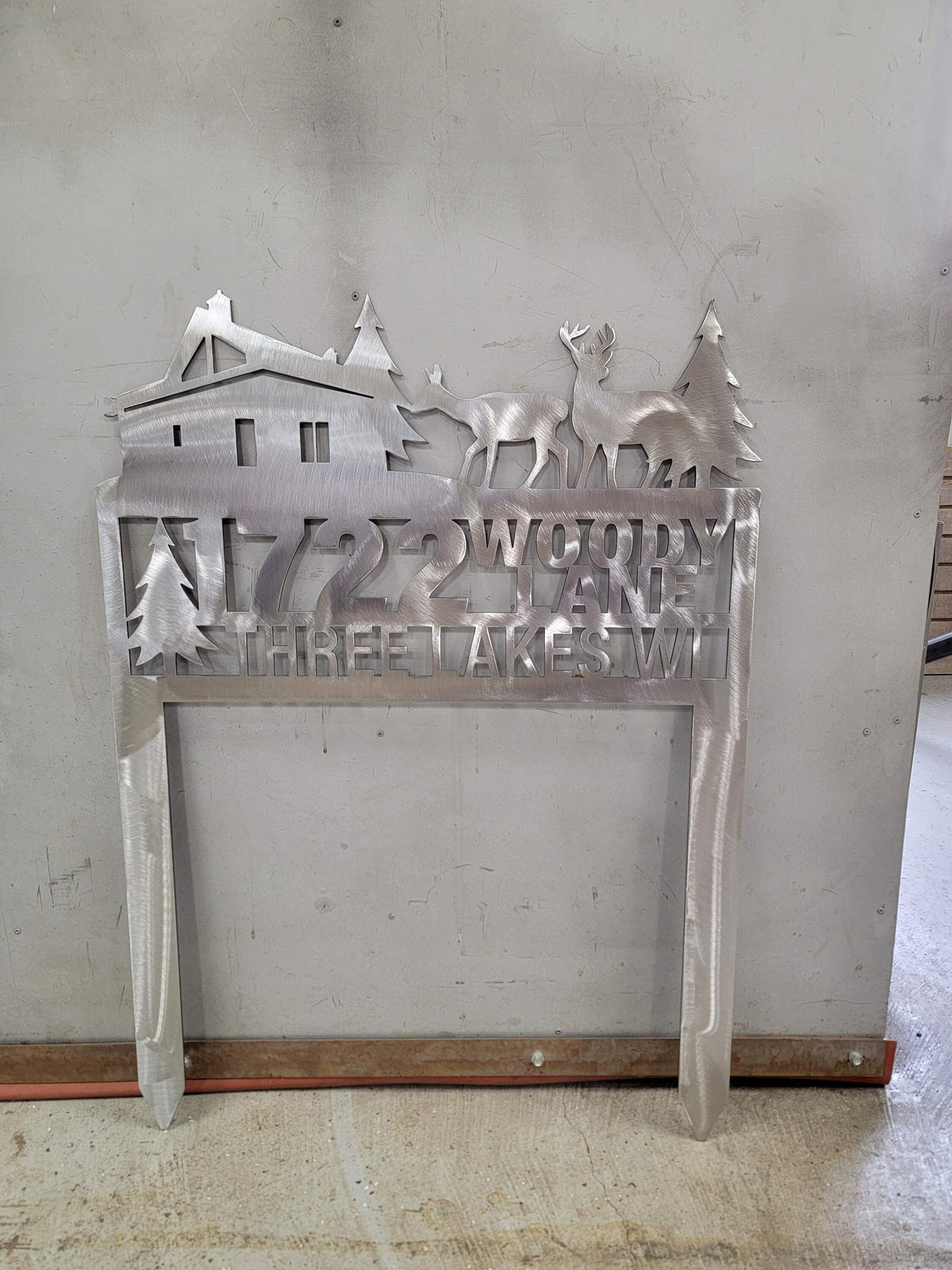 Deer Address Sign finished metal example (photo 4)
