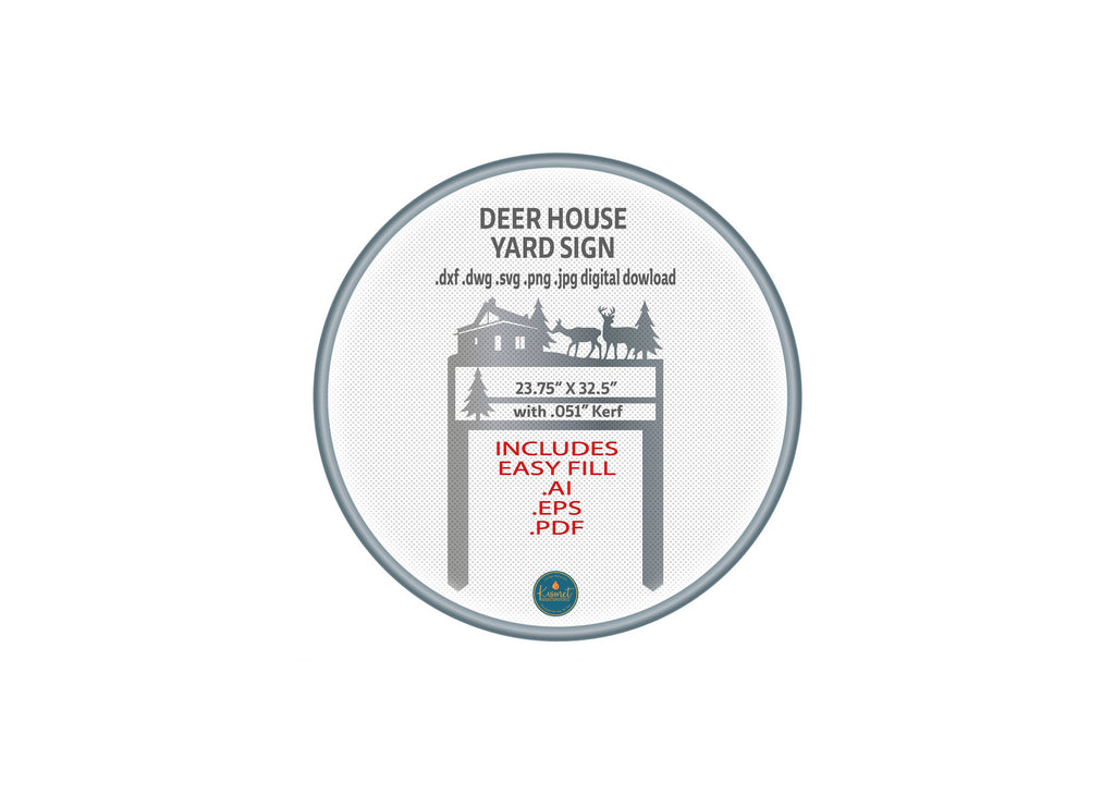 Deer Address Sign DXF/SVG design preview with file details (photo 6)