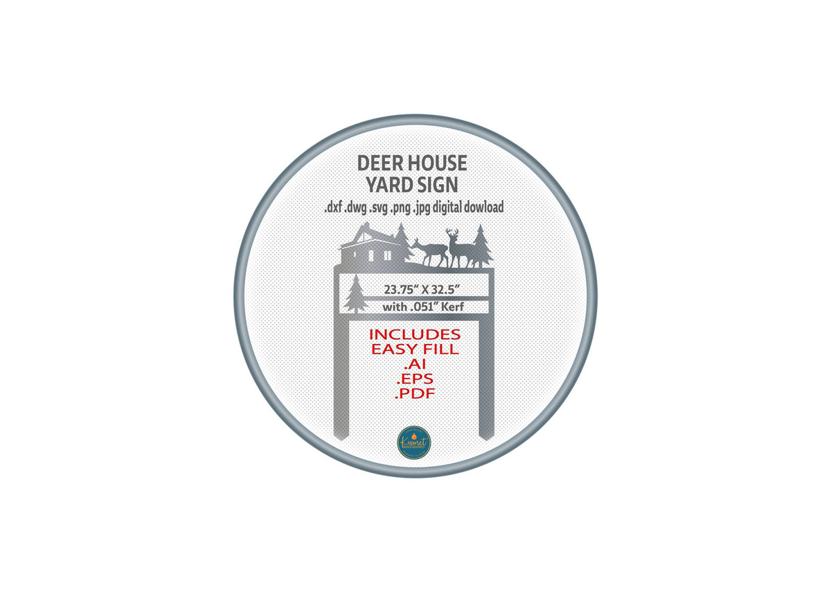 Deer Address Sign DXF/SVG design preview with file details (photo 6)
