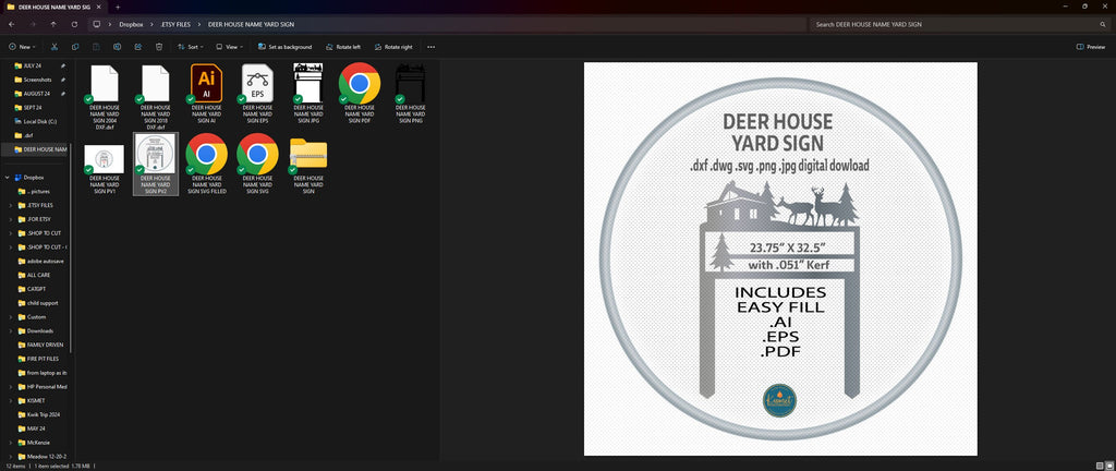 Deer Address Sign vector paths in design software