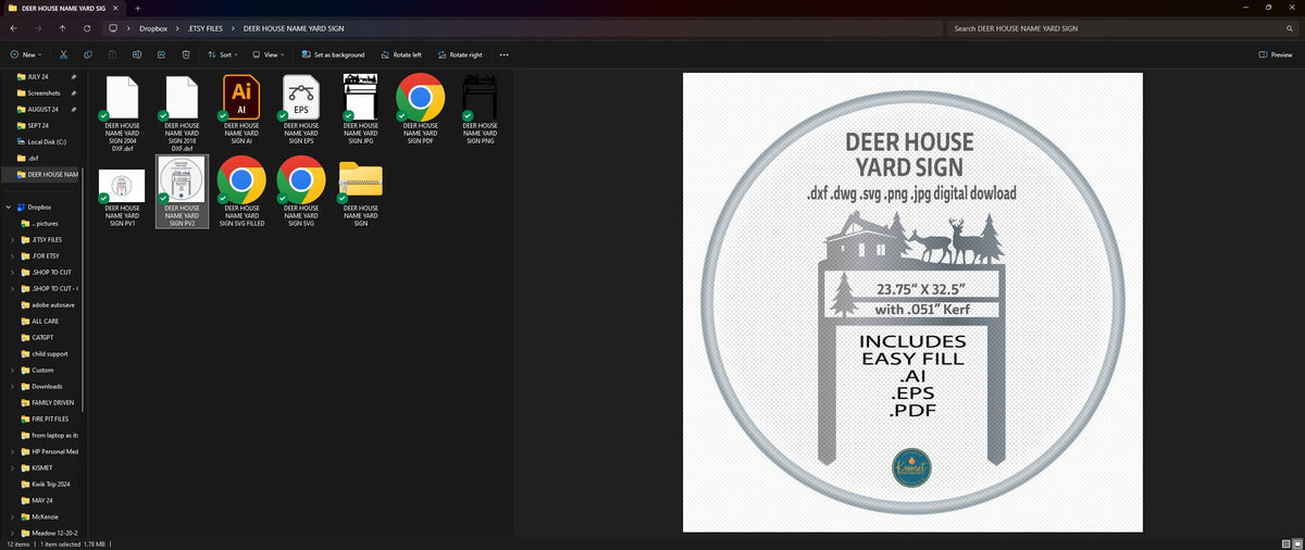Deer Address Sign vector paths in design software