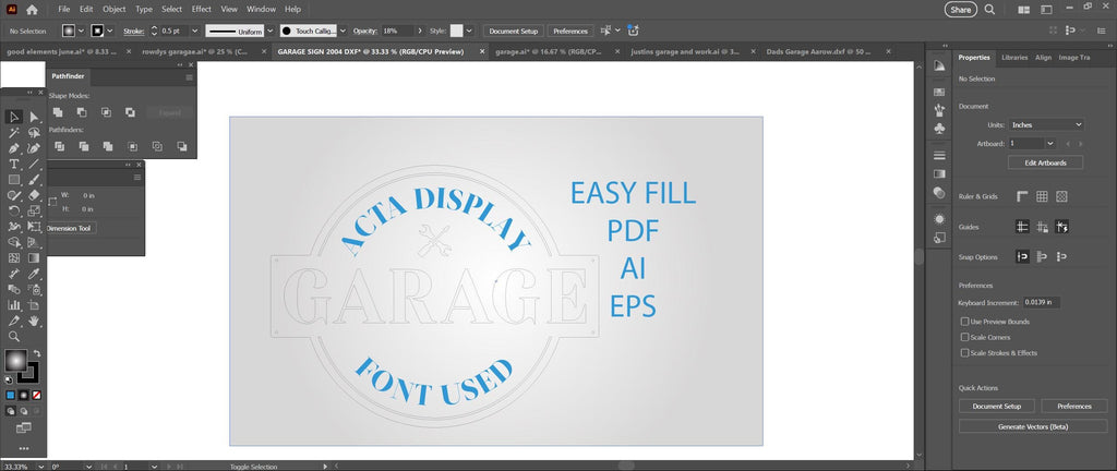 Custom Garage Sign Wrench Screwdriver vector paths in design software (photo 4)