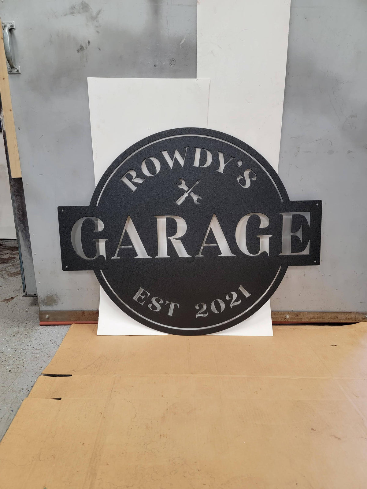 Custom Garage Sign Wrench Screwdriver finished metal example