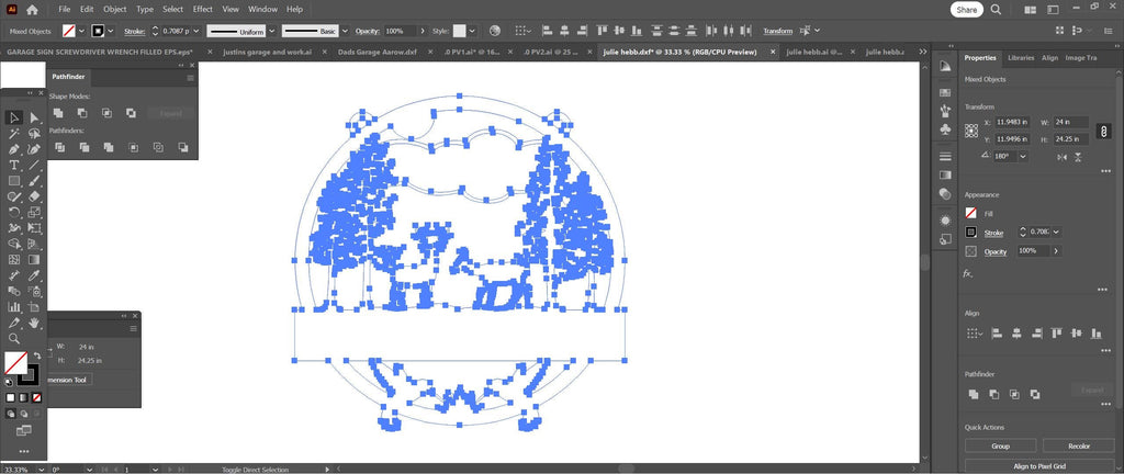 Deer and Hummingbird Sign vector paths in design software (photo 8)