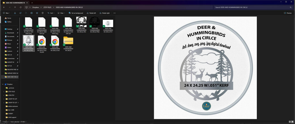 Deer and Hummingbird Sign vector paths in design software