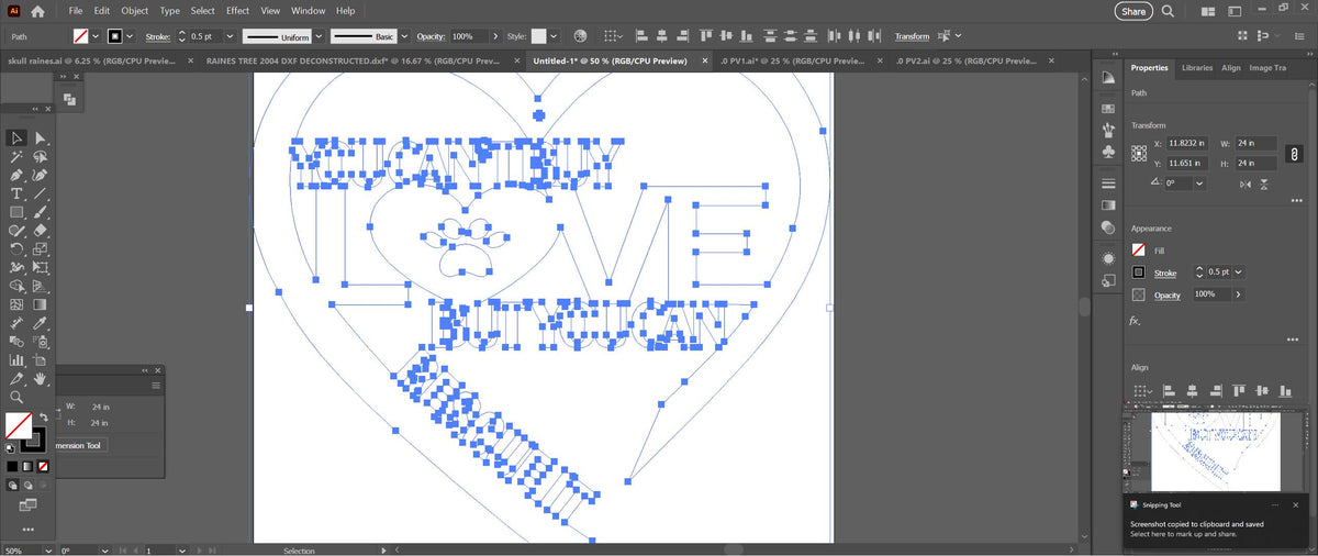 Rescue Love Dog Sign vector paths in design software (photo 7)