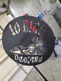 Motorcycle Circle Sign finished metal example