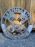 Motor Skull Circle Sign finished metal example