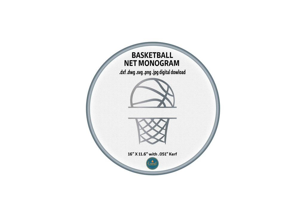 Personalized Basketball Hoop Name Sign DXF/SVG design preview with file details