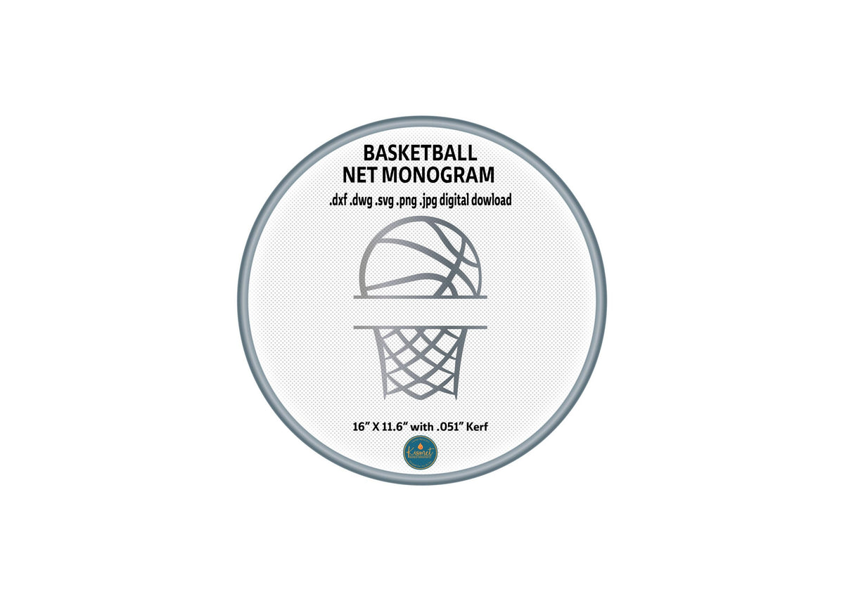 Personalized Basketball Hoop Name Sign DXF/SVG design preview with file details