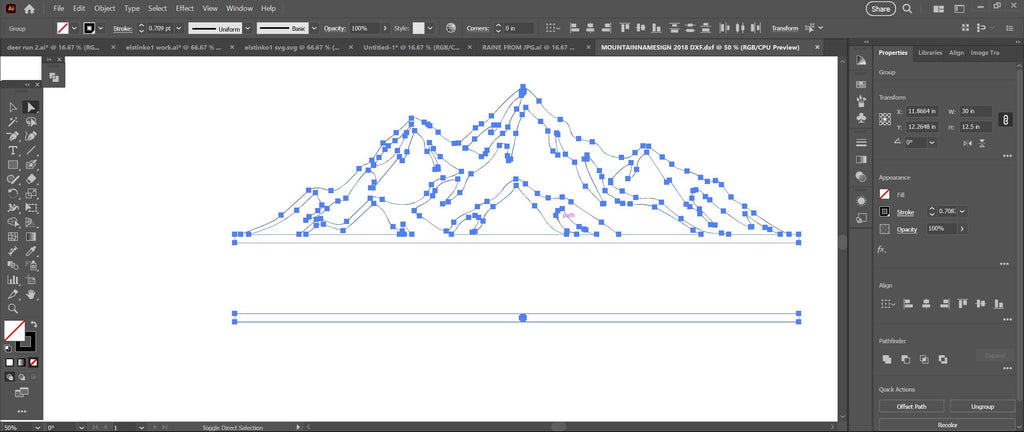 Mountain Range Custom Name Sign vector paths in design software (photo 9)