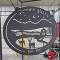 Personalized Willow Tree Farm Sign finished metal example