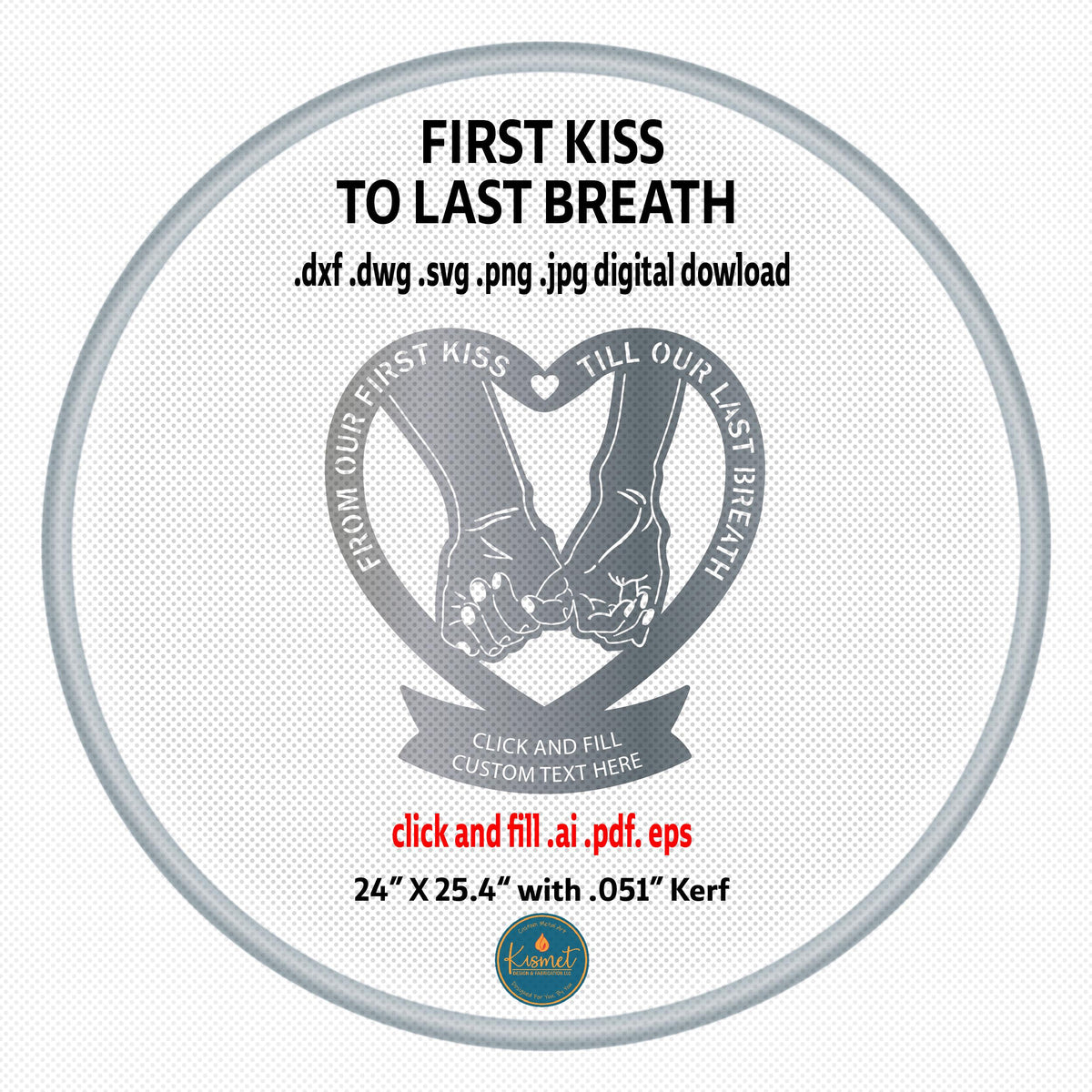 From First Kiss to Last Breath Love Sign DXF/SVG design preview with file details (photo 8)