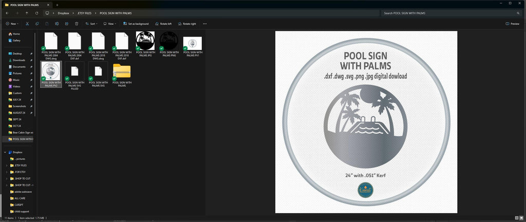 Palm Tree Pool Sign vector paths in design software (photo 10)