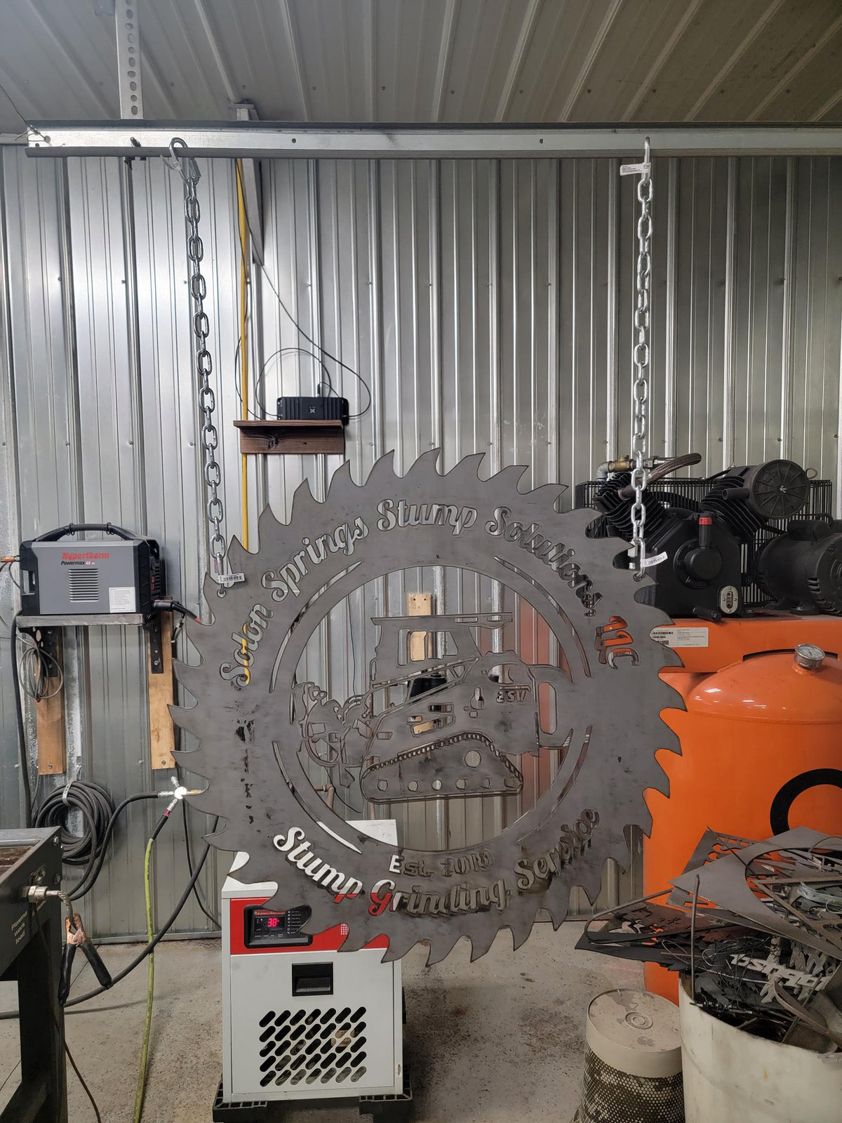 Stump Grinder Saw Blade Sign finished metal example (photo 9)