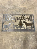 Buck Doe Horse Forest Scene finished metal example