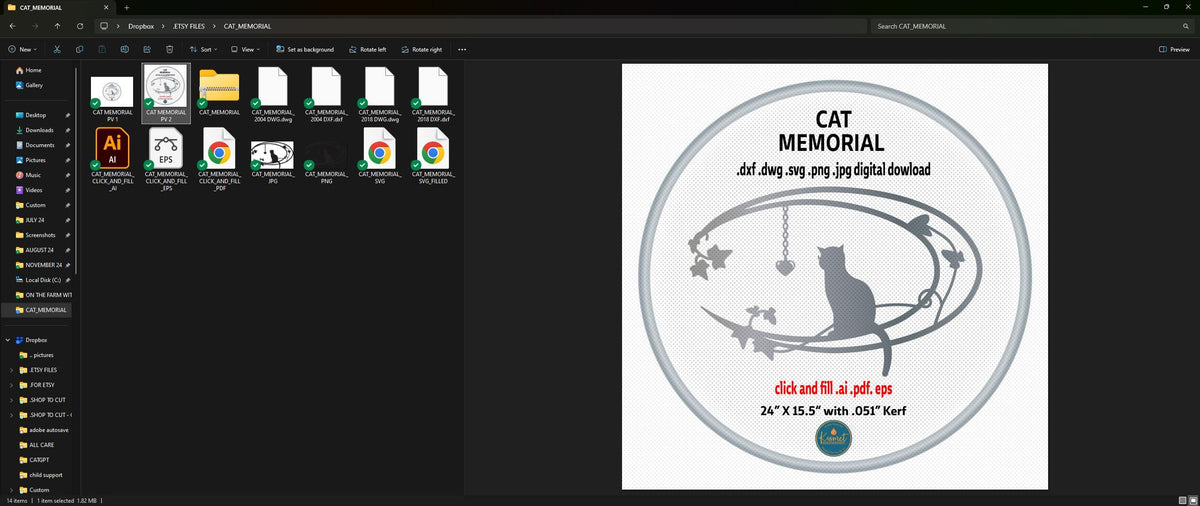 Cat Memorial Oval vector paths in design software