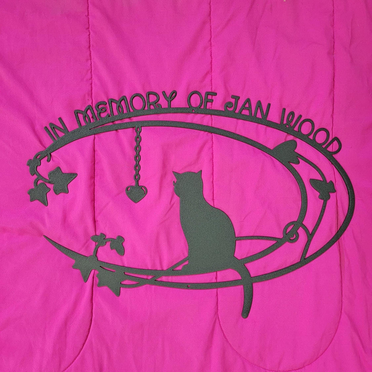 Cat Memorial Oval finished metal example
