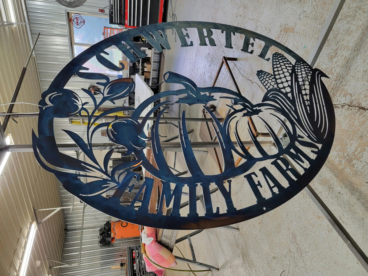 Personalized Produce Farm Sign finished metal example (photo 4)