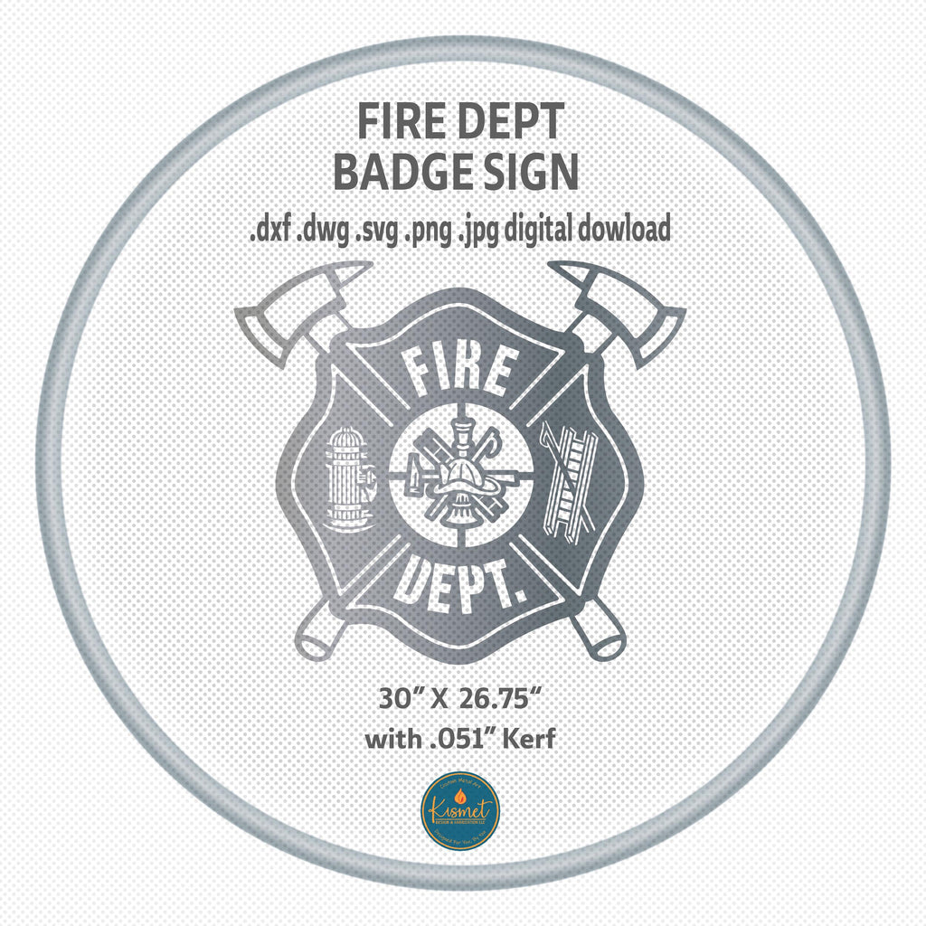 Fire Department Badge Sign DXF/SVG design preview with file details (photo 3)