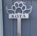 Dog Paw Halo Memorial Stake finished metal example