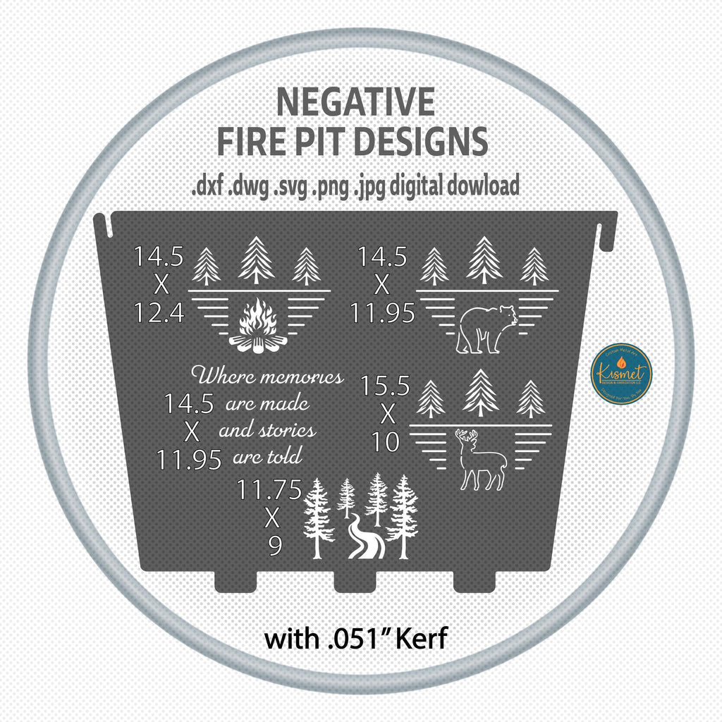 Firepit Panel DXF/SVG design preview with file details