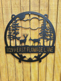 Deer and Hummingbird Sign finished metal example