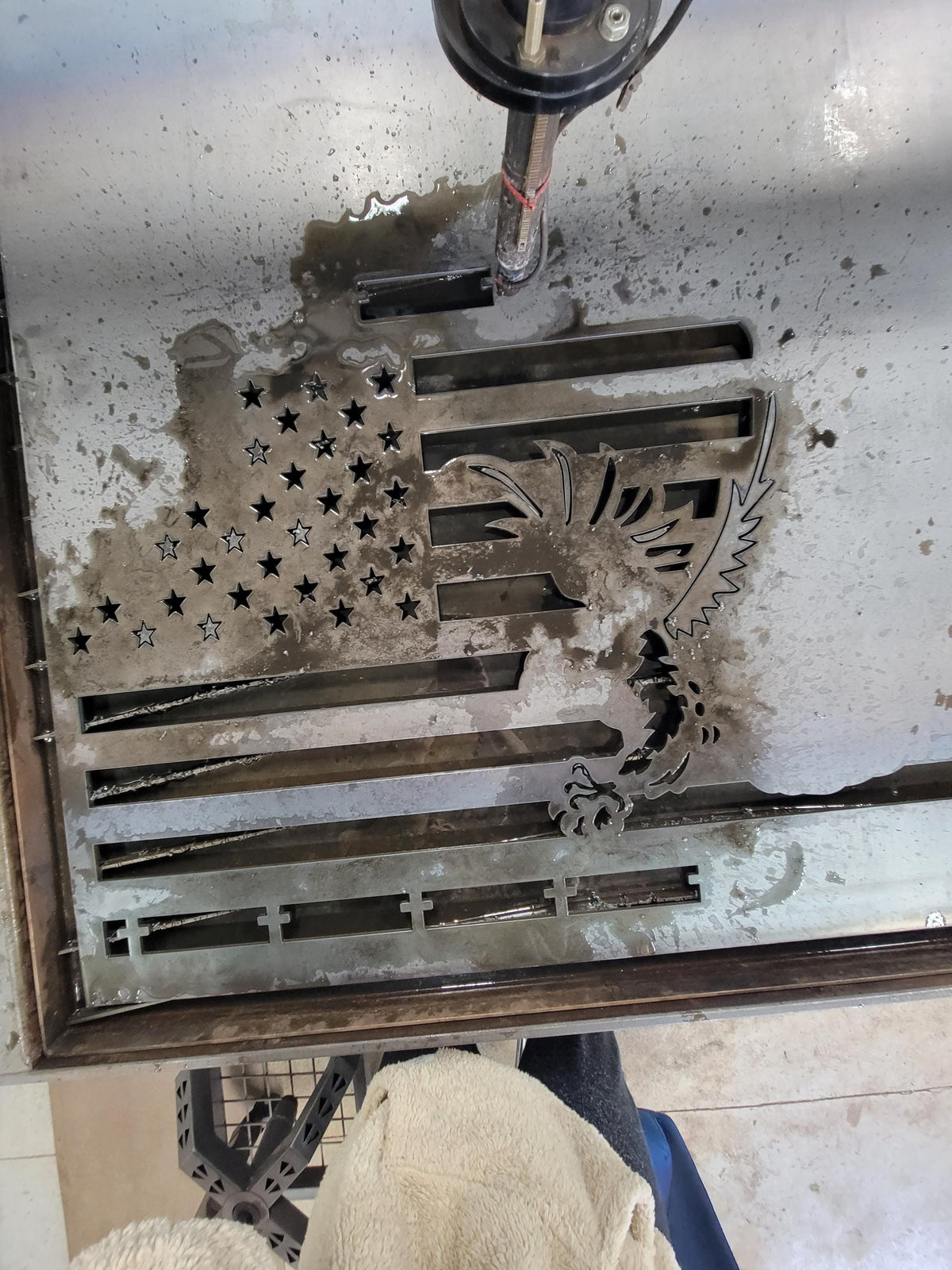 American Flag Eagle Railing Panel finished metal example (photo 3)