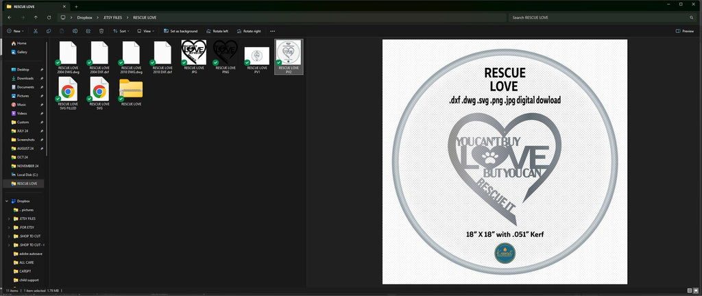 Rescue Love Dog Sign vector paths in design software
