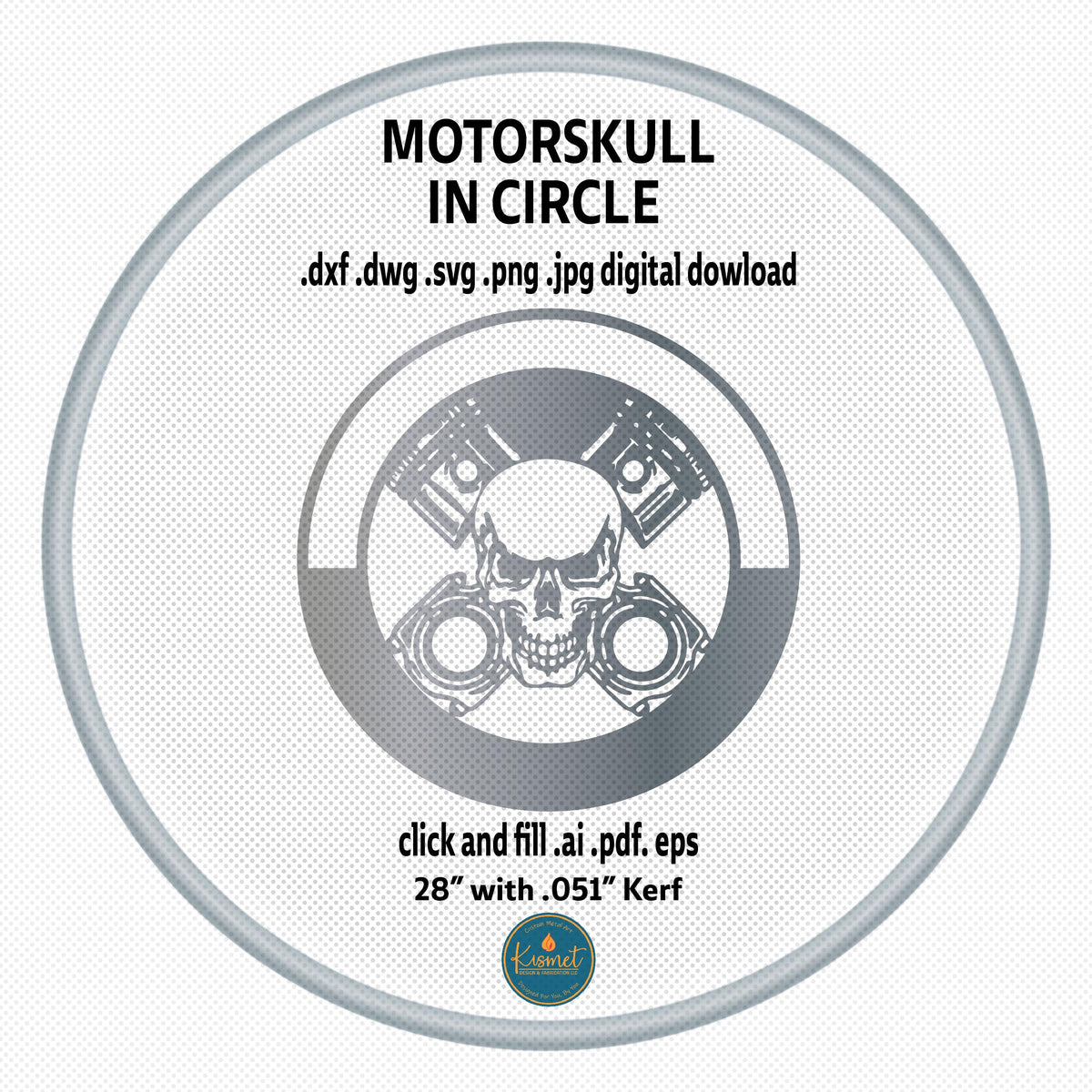 Motor Skull Circle Sign DXF/SVG design preview with file details (photo 4)