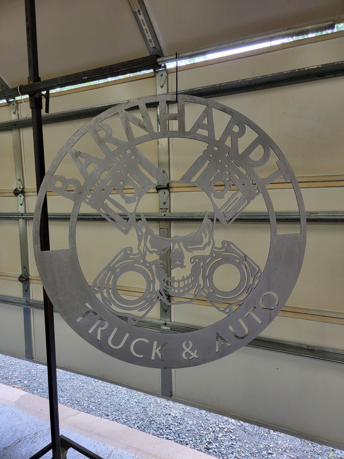 Motor Skull Circle Sign finished metal example (photo 2)