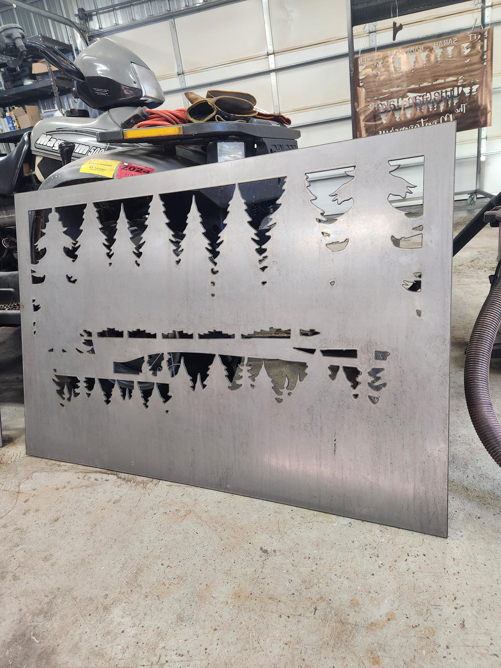 Boys Fishing Forest Panel finished metal example (photo 9)
