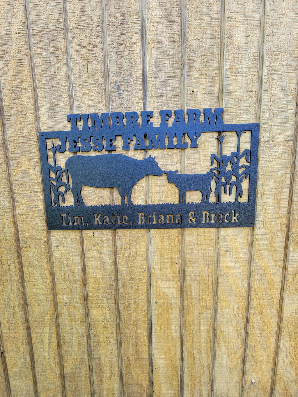 Cow and Calf Farm Scene finished metal example