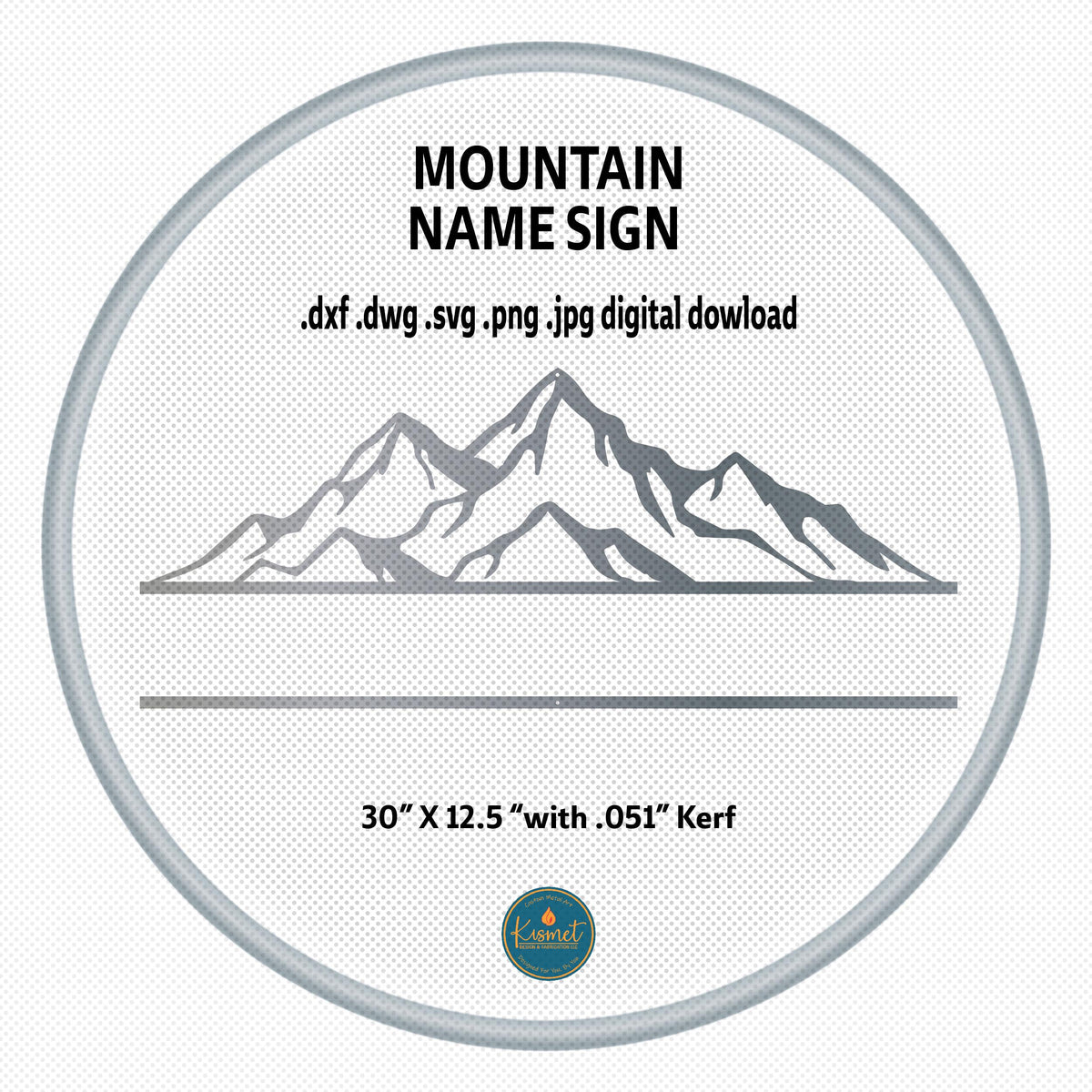 Mountain Range Custom Name Sign DXF/SVG design preview with file details (photo 6)