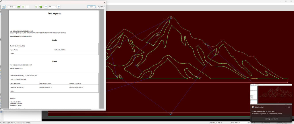 Mountain Range Custom Name Sign vector paths in design software (photo 7)