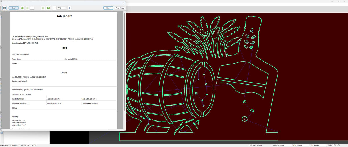 Bourbon Barrel Pour Name Sign vector paths in design software