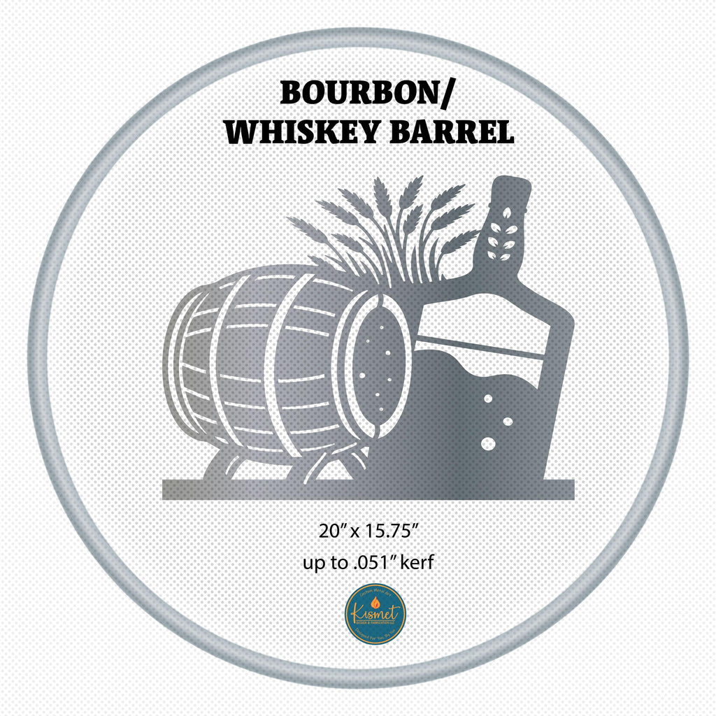 Bourbon Barrel Pour Name Sign DXF/SVG design preview with file details