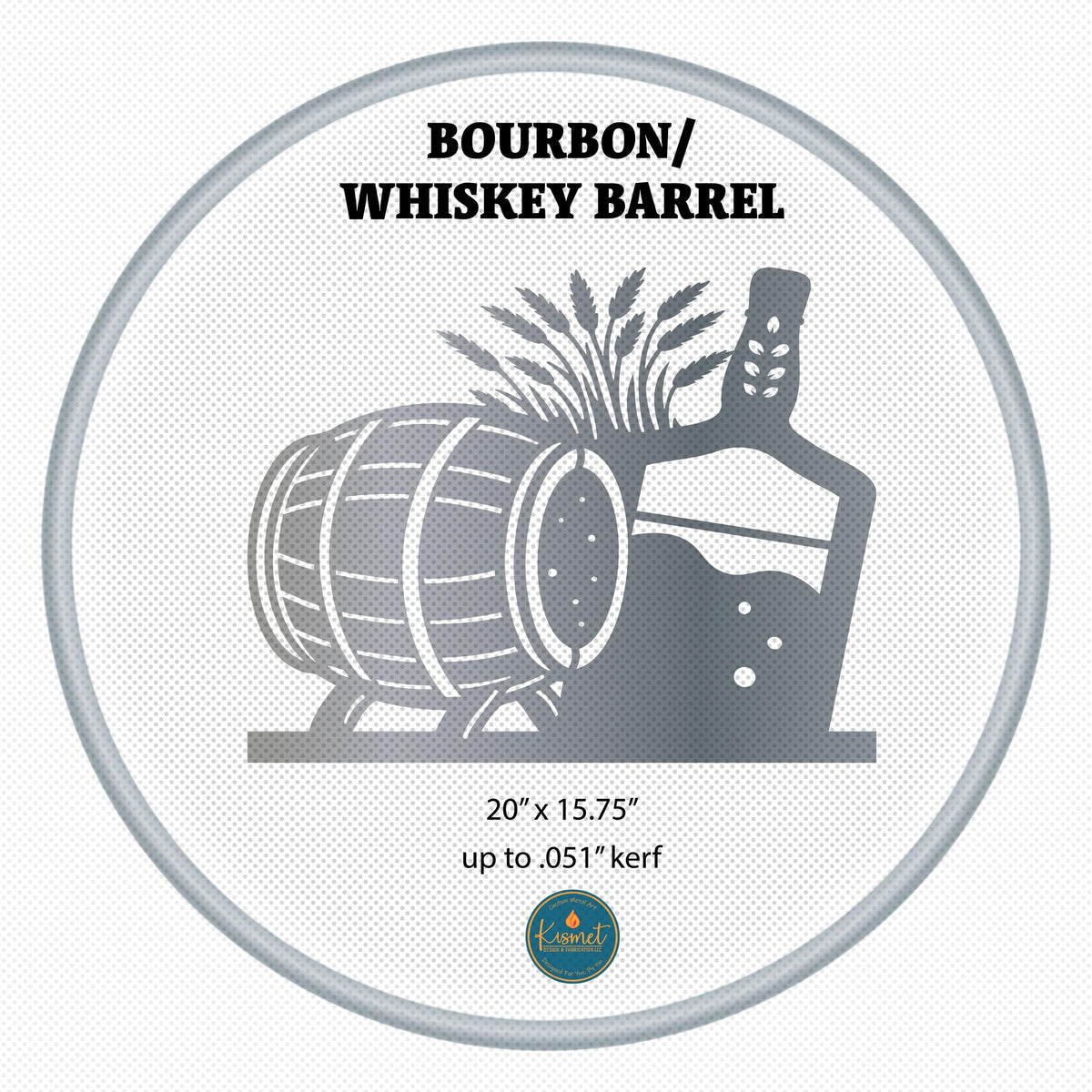 Bourbon Barrel Pour Name Sign DXF/SVG design preview with file details