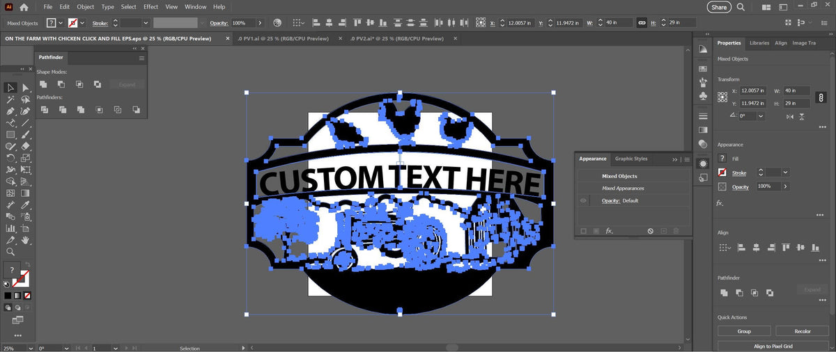Chicken Tractor Farm Sign vector paths in design software (photo 9)