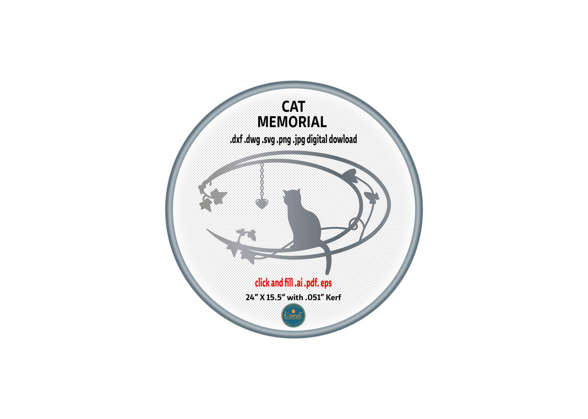 Cat Memorial Oval DXF/SVG design preview with file details (photo 7)