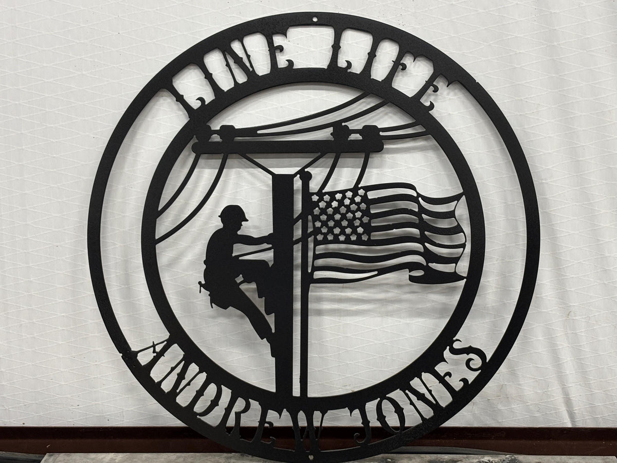 Journeyman Lineman Sign finished metal example (photo 5)