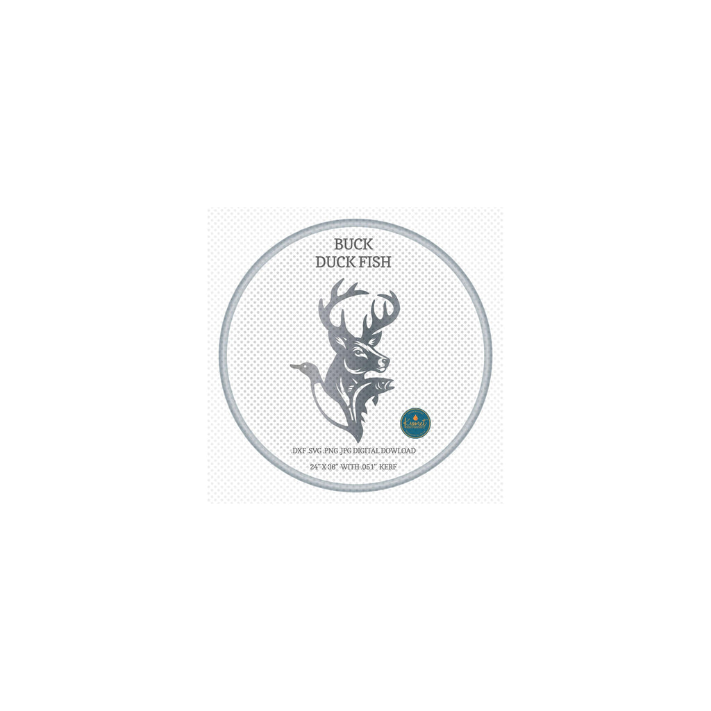 Buck Duck Fish Sign DXF/SVG design preview with file details (photo 7)