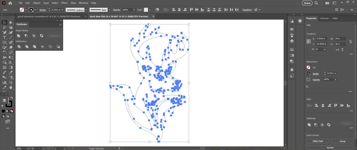 Buck Duck Fish Sign vector paths in design software (photo 9)