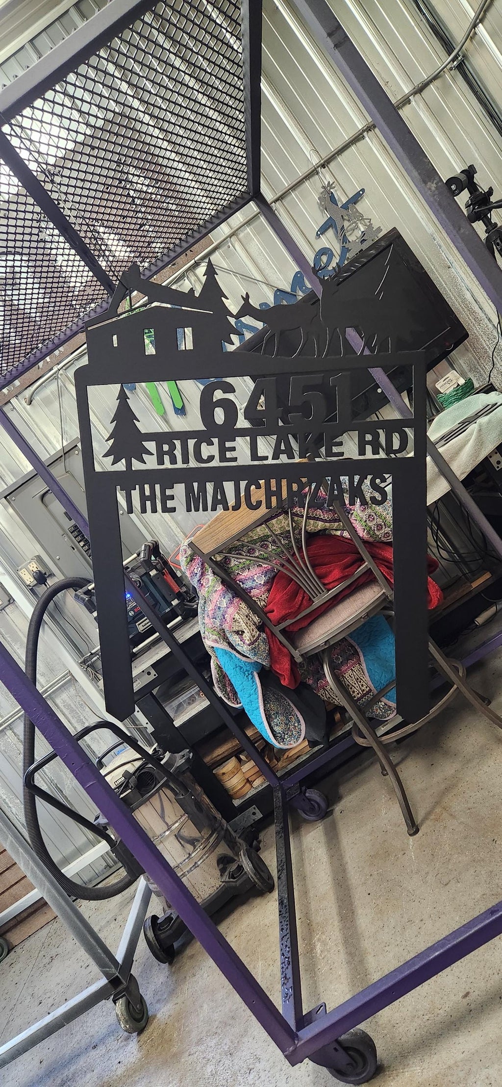 Deer Address Sign finished metal example (photo 10)