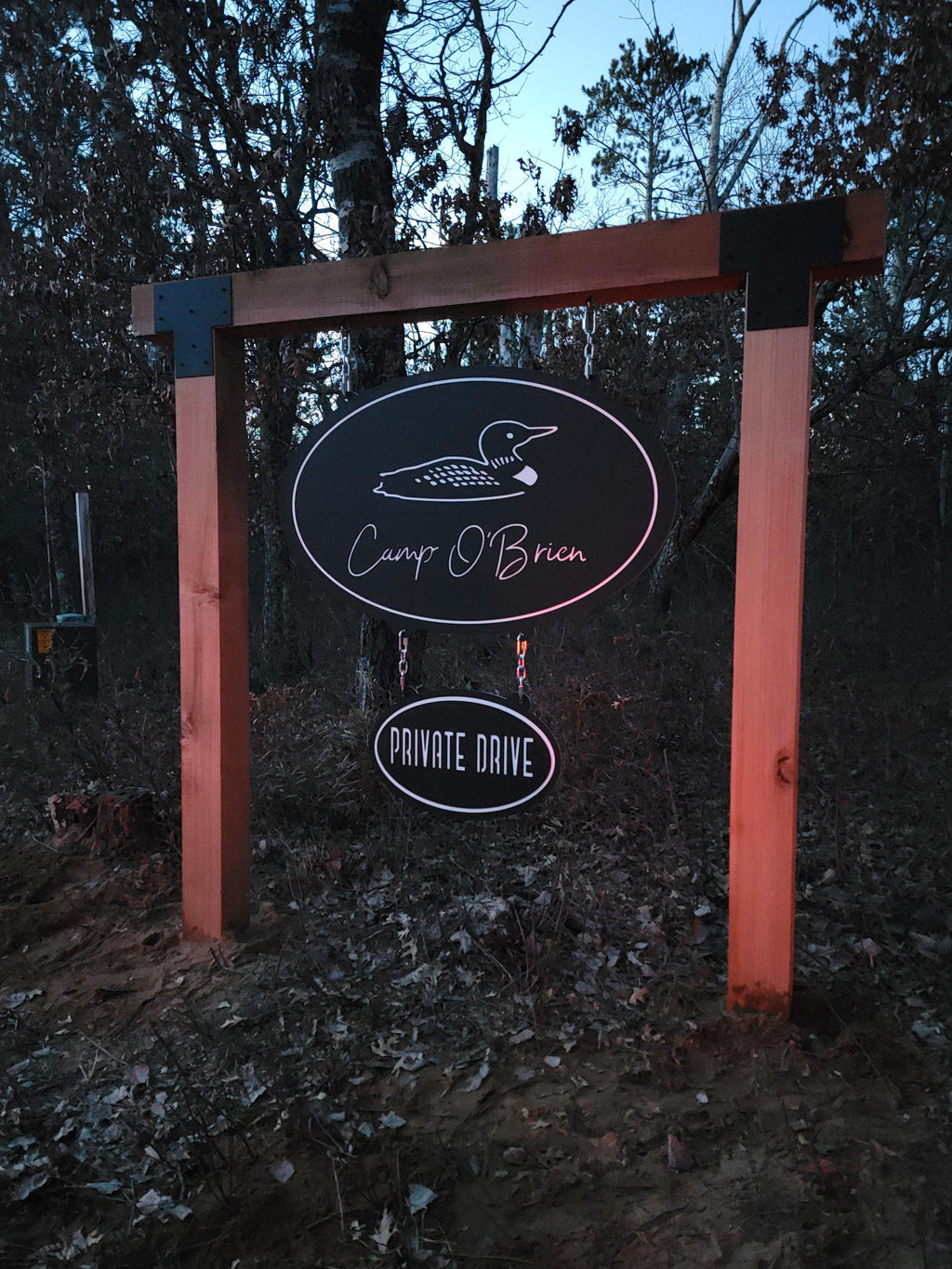 Private Drive Oval Sign finished metal example (photo 5)