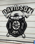 Fire Department Badge Sign finished metal example