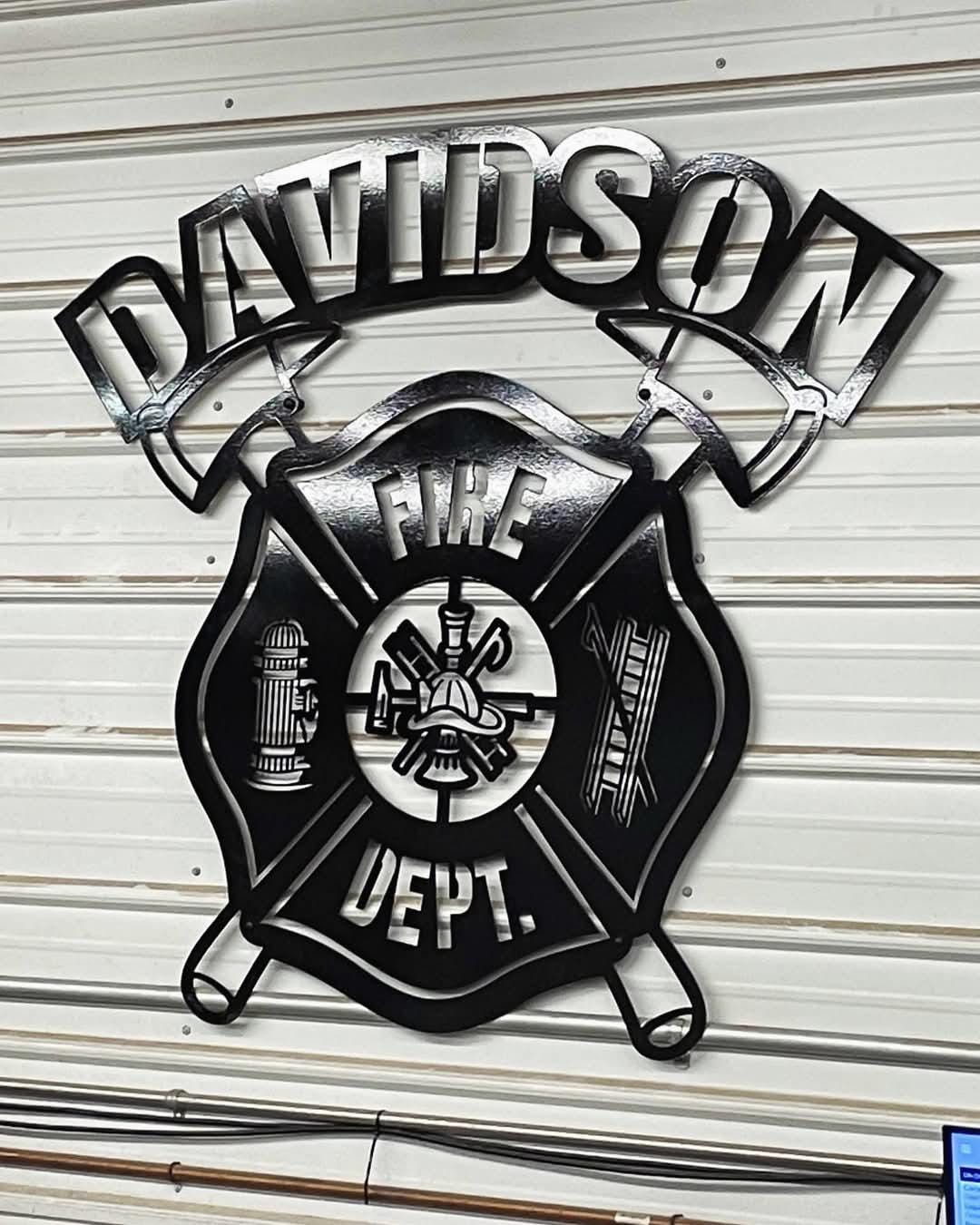 Fire Department Badge Sign finished metal example