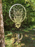Owl Feather Wind Chime finished metal example