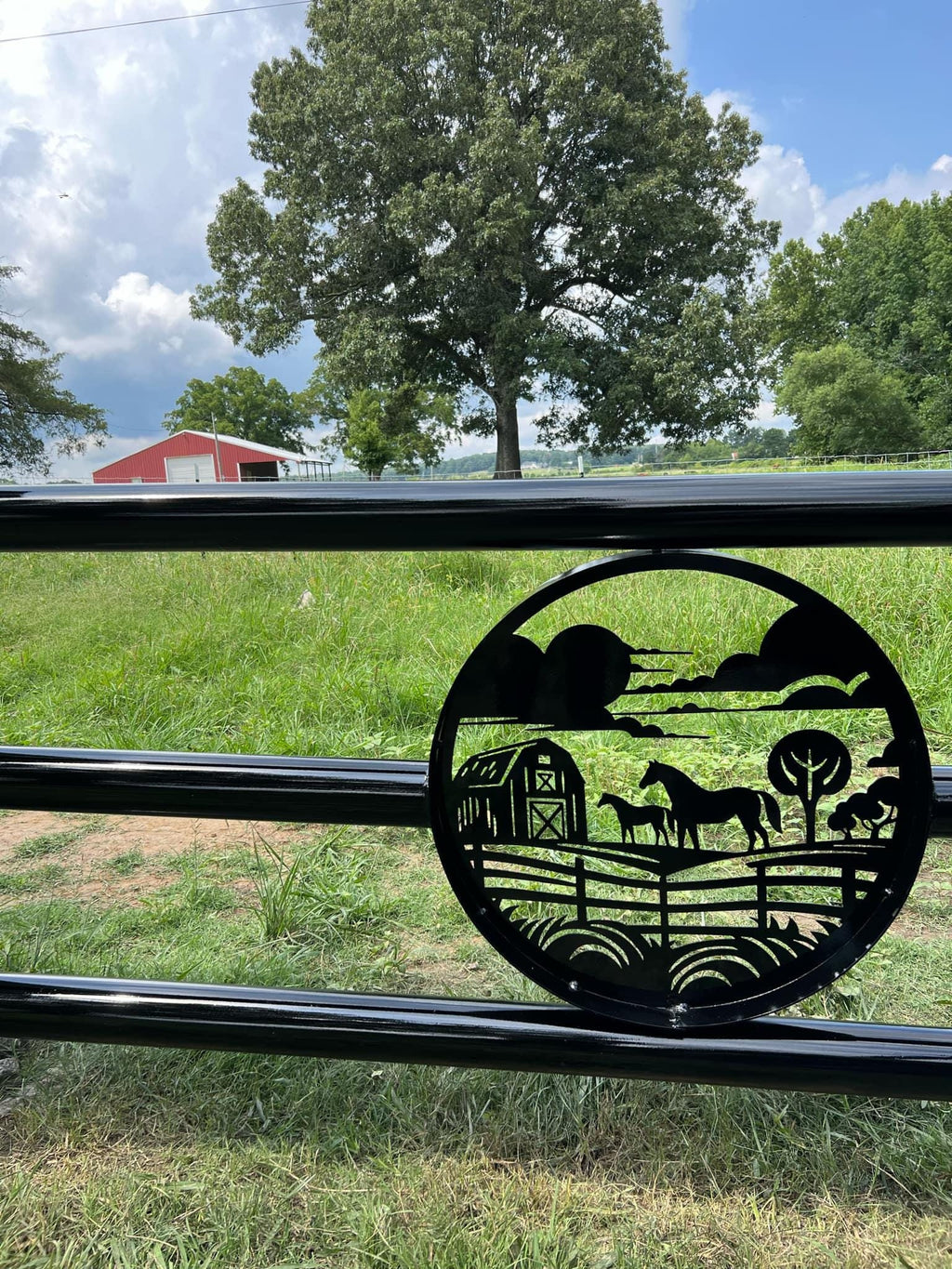 Horse Farm Pasture Scene finished metal example