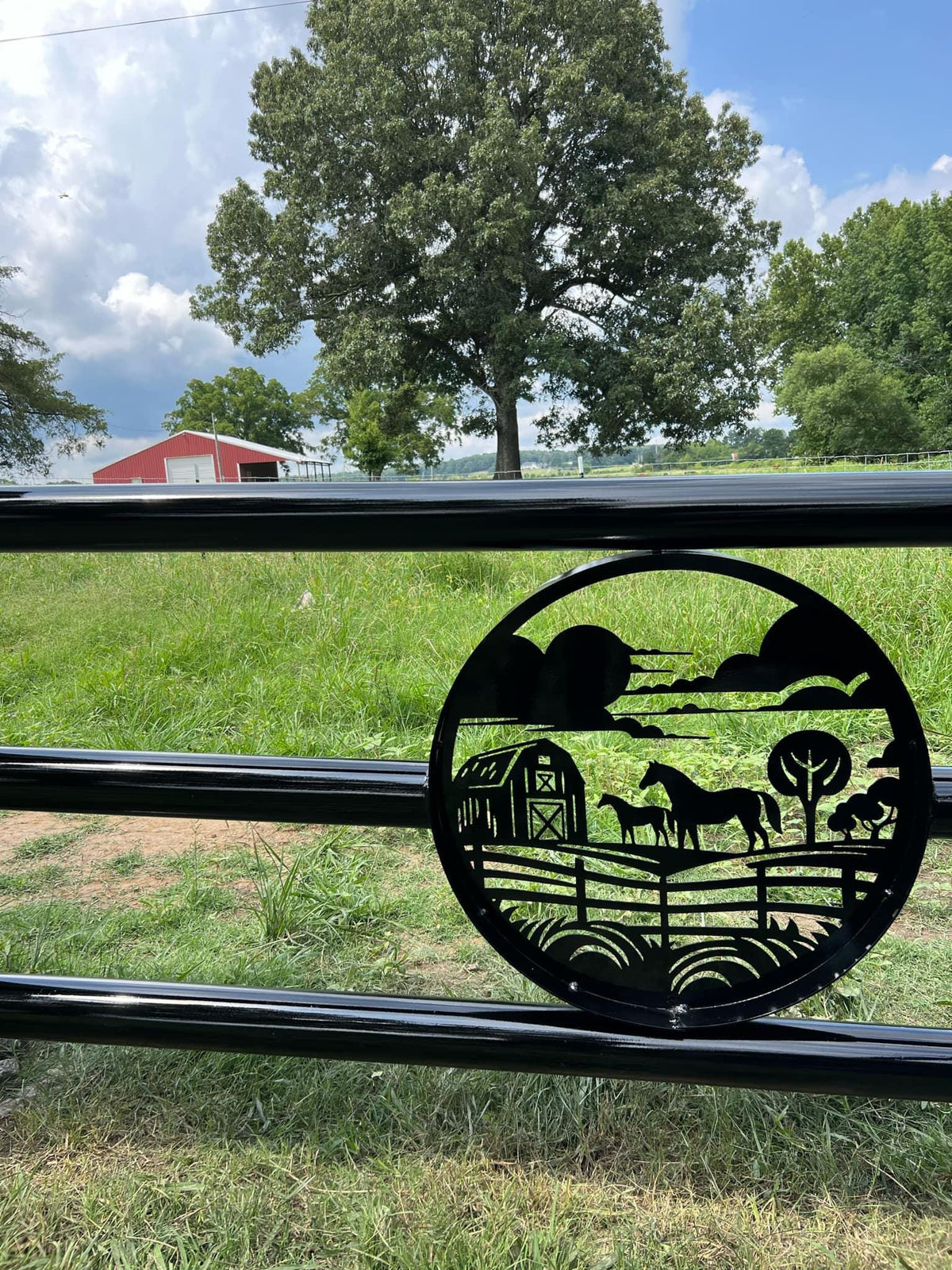 Horse Farm Pasture Scene finished metal example
